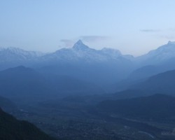 Nepal.Pokhara.Sarankoti kalns,Ritausma Himalajos.